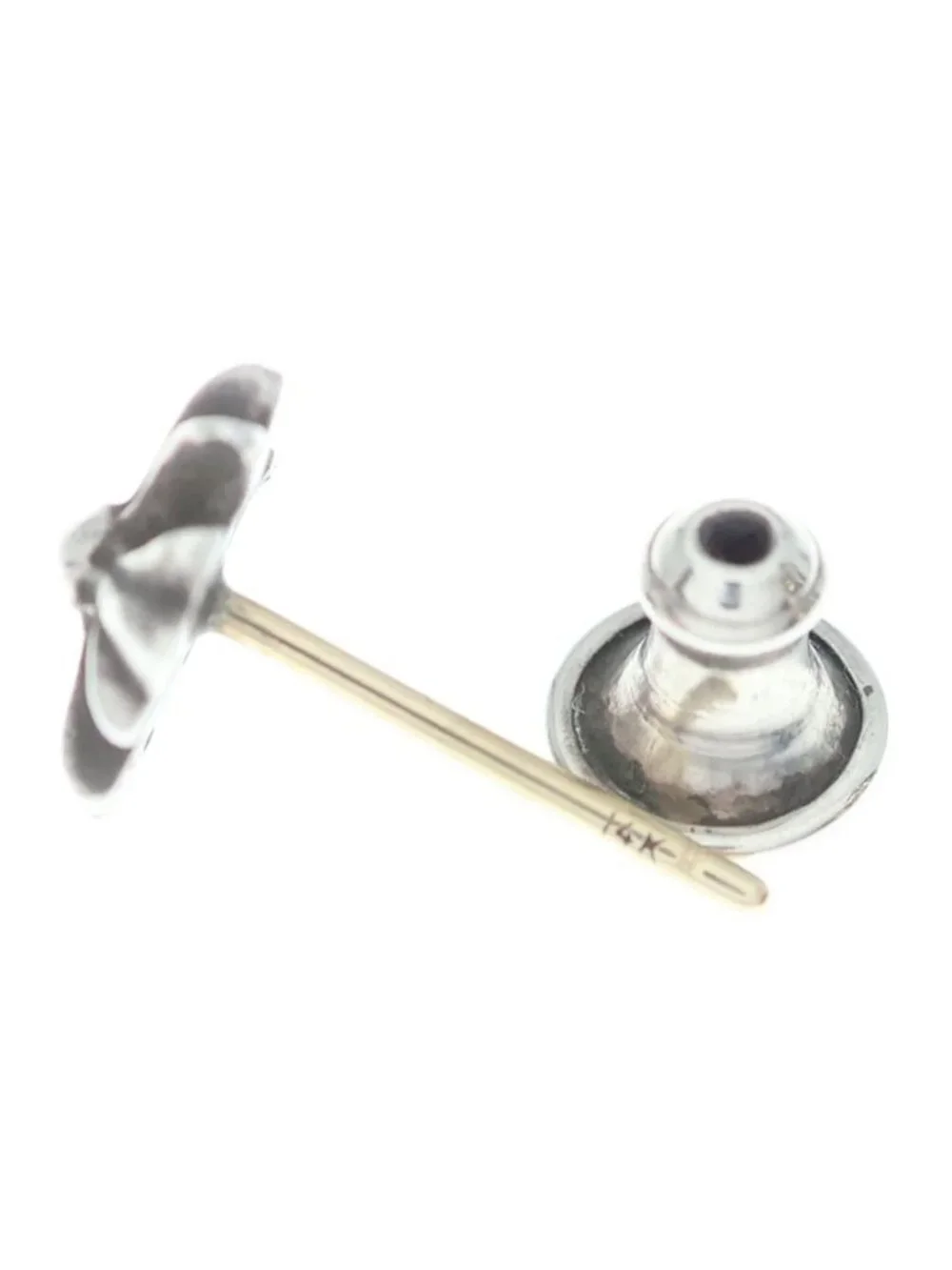 Chrome Hearts No2 CH Pls CH Plus Stud Earrings Silver